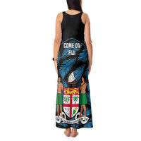 Fiji Rugby Tank Maxi Dress Flying Fijians Blue Palm Tree Version LT01 - Polynesian Pride