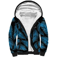 Custom Fiji Rugby Sherpa Hoodie Flying Fijians Blue Palm Tree Version LT01 Unisex Black - Polynesian Pride