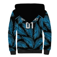 Custom Fiji Rugby Sherpa Hoodie Flying Fijians Blue Palm Tree Version LT01 - Polynesian Pride