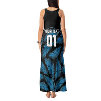 Custom Fiji Rugby Tank Maxi Dress Flying Fijians Blue Palm Tree Version LT01 - Polynesian Pride