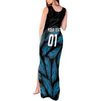 Custom Fiji Rugby Tank Maxi Dress Flying Fijians Blue Palm Tree Version LT01 - Polynesian Pride