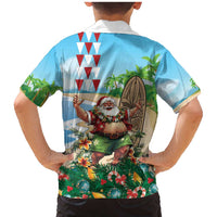 Hawaii Christmas Santa Claus Family Matching Mermaid Dress and Hawaiian Shirt Mele Kalikimaka Tropical Beach