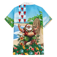 Hawaii Christmas Santa Claus Family Matching Off Shoulder Maxi Dress and Hawaiian Shirt Mele Kalikimaka Tropical Beach