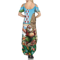 Hawaii Christmas Santa Claus Summer Maxi Dress Mele Kalikimaka Tropical Beach