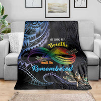 Polynesian Memorial Blanket As Long As I Breathe You'll Be Remembered