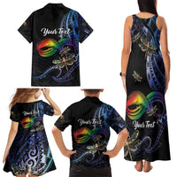 Personalised Polynesian Memorial Family Matching Tank Maxi Dress and Hawaiian Shirt As Long As I Breathe You'll Be Remembered
