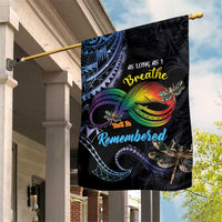Polynesian Memorial Garden Flag As Long As I Breathe You'll Be Remembered LT01 House Flag Colorful - Polynesian Pride