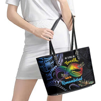Polynesian Memorial Leather Tote Bag As Long As I Breathe You'll Be Remembered