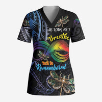 Personalised Polynesian Memorial Scrub Top As Long As I Breathe You'll Be Remembered - Polynesian Pride