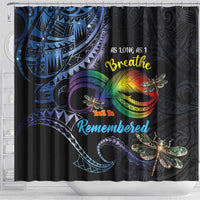 Polynesian Memorial Shower Curtain As Long As I Breathe You'll Be Remembered