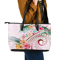 Pasifika Festival Leather Tote Bag Tribal Pattern Tropical Style