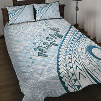 Pasifika Festival Quilt Bed Set Tribal Pattern Blue Version