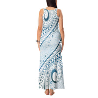 Pasifika Festival Tank Maxi Dress Tribal Pattern Blue Version LT01 - Polynesian Pride