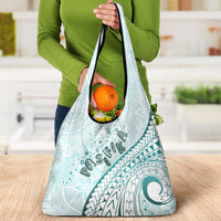 Pasifika Festival Grocery Bag Tribal Pattern Teal Version