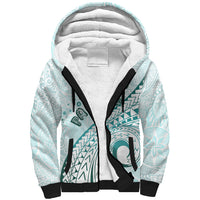Pasifika Festival Sherpa Hoodie Tribal Pattern Teal Version LT01