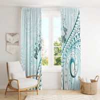 Pasifika Festival Window Curtain Tribal Pattern Teal Version