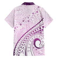Pasifika Festival Family Matching Long Sleeve Bodycon Dress and Hawaiian Shirt Tribal Pattern Lilac Version LT01 - Polynesian Pride
