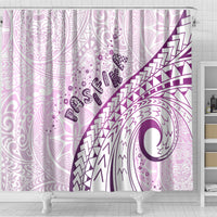 Pasifika Festival Shower Curtain Tribal Pattern Lilac Version
