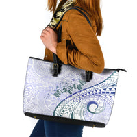 Pasifika Festival Leather Tote Bag Tribal Pattern Violet Version