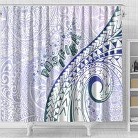 Pasifika Festival Shower Curtain Tribal Pattern Violet Version