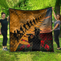 ANZAC Day 2024 Quilt Silver Fern With A Trumpet Soldier LT01 - Polynesian Pride