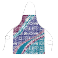 Hawaiian Quilt Pattern Apron Purple Blue Color Mixed - Polynesian Pride