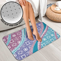 Hawaiian Quilt Pattern Bathroom Set Purple Blue Color Mixed - Polynesian Pride