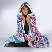 Hawaiian Quilt Pattern Hooded Blanket Purple Blue Color Mixed - Polynesian Pride
