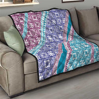 Hawaiian Quilt Pattern Quilt Purple Blue Color Mixed - Polynesian Pride