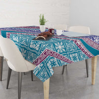 Hawaiian Quilt Pattern Tablecloth Purple Blue Color Mixed - Polynesian Pride