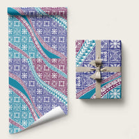 Hawaiian Quilt Pattern Wrapping Paper Purple Blue Color Mixed - Polynesian Pride