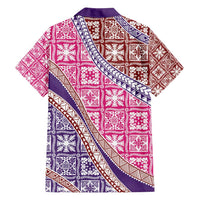 Hawaiian Quilt Pattern Family Matching Tank Maxi Dress and Hawaiian Shirt Sweet Color Mixed - Polynesian Pride