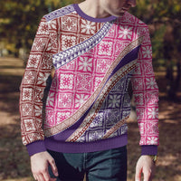 Hawaiian Quilt Pattern Ugly Christmas Sweater Sweet Color Mixed - Polynesian Pride