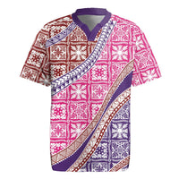 Hawaiian Quilt Pattern Rugby Jersey Sweet Color Mixed - Polynesian Pride