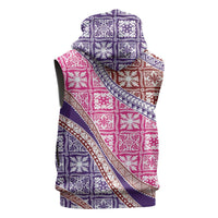 Hawaiian Quilt Pattern Sleeveless Zip Hoodie Sweet Color Mixed - Polynesian Pride