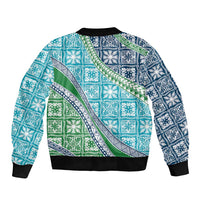Hawaiian Quilt Pattern Bomber Jacket Fresh Color Mixed - Polynesian Pride