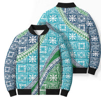 Hawaiian Quilt Pattern Bomber Puffer Jacket Fresh Color Mixed - Polynesian Pride