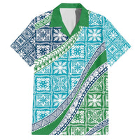 Hawaiian Quilt Pattern Family Matching Tank Maxi Dress and Hawaiian Shirt Fresh Color Mixed - Polynesian Pride