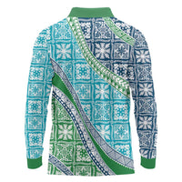 Hawaiian Quilt Pattern Long Sleeve Polo Shirt Fresh Color Mixed - Polynesian Pride