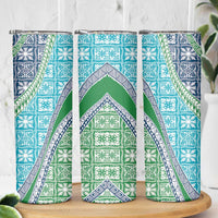 Hawaiian Quilt Pattern Skinny Tumbler Fresh Color Mixed - Polynesian Pride
