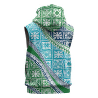 Hawaiian Quilt Pattern Sleeveless Hoodie Fresh Color Mixed - Polynesian Pride