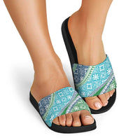 Hawaiian Quilt Pattern Slide Sandals Fresh Color Mixed - Polynesian Pride