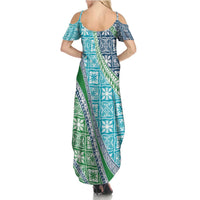 Hawaiian Quilt Pattern Summer Maxi Dress Fresh Color Mixed - Polynesian Pride