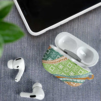 Hawaiian Quilt Pattern AirPods Case Green Chestnut Color Mixed - Polynesian Pride