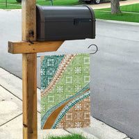 Hawaiian Quilt Pattern Garden Flag Green Chestnut Color Mixed - Polynesian Pride