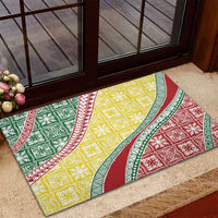 Hawaiian Quilt Pattern Rubber Doormat Special Color Mixed - Polynesian Pride