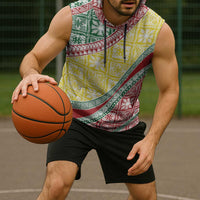 Hawaiian Quilt Pattern Sleeveless Hoodie Special Color Mixed - Polynesian Pride