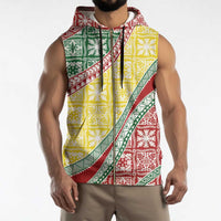 Hawaiian Quilt Pattern Sleeveless Zip Hoodie Special Color Mixed - Polynesian Pride