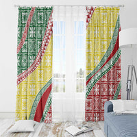 Hawaiian Quilt Pattern Window Curtain Special Color Mixed - Polynesian Pride