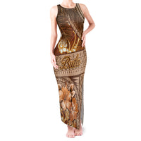 Personalised Fiji Masi Tank Maxi Dress Bula Fijian Masi Tapa Vintage Style LT01 Women Brown - Polynesian Pride